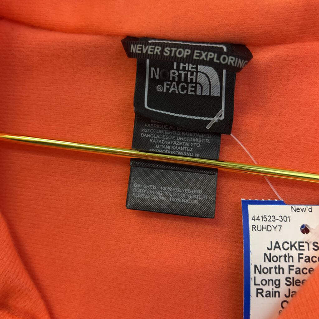 The North Face Orange Long Sleeve Zip Up Rain Jacket Large