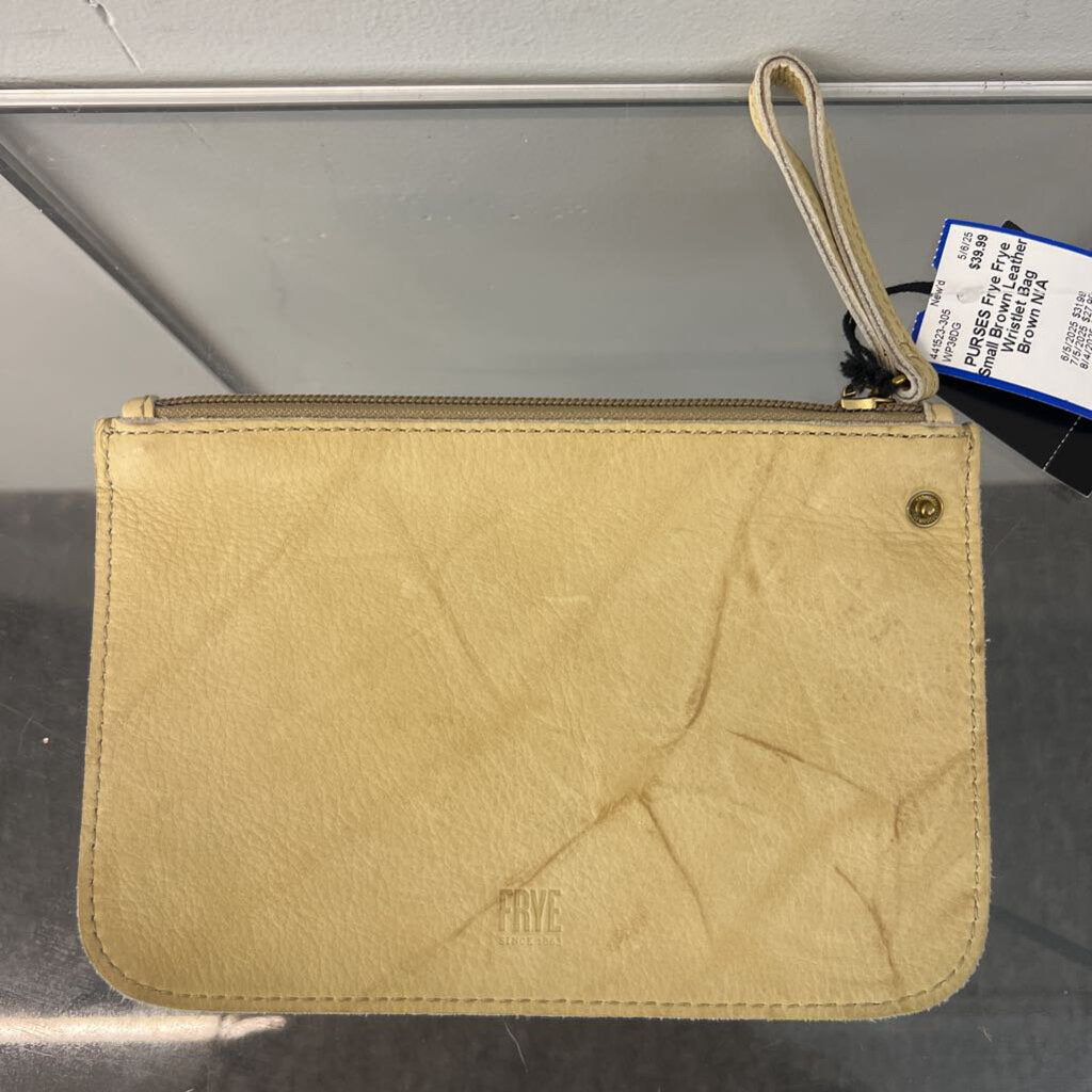 Frye Small Brown Leather Wristlet Bag