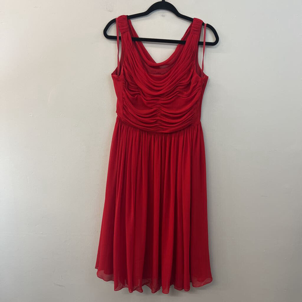 Moulinette Soeurs Red 100% Silk Sleeveless Midi Dress 10