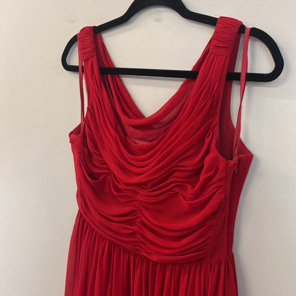 Moulinette Soeurs Red 100% Silk Sleeveless Midi Dress 10
