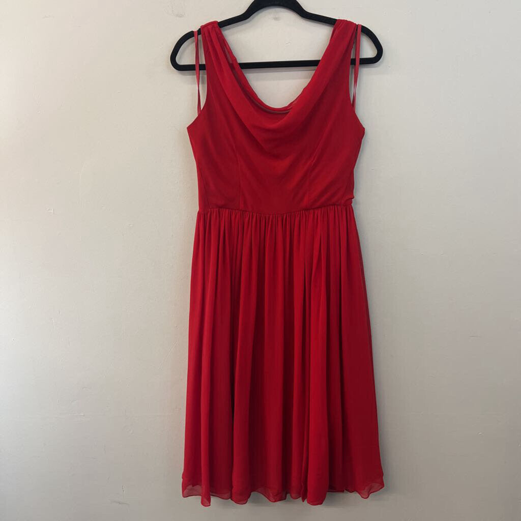 Moulinette Soeurs Red 100% Silk Sleeveless Midi Dress 10