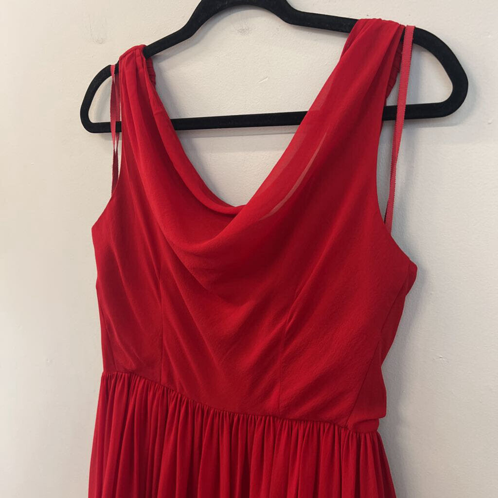 Moulinette Soeurs Red 100% Silk Sleeveless Midi Dress 10