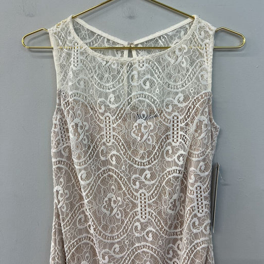 Luxology Cream Lace Overlay Shift Dress 4