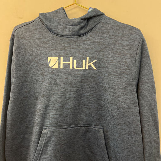 Huk Blue/ White Logo Long Sleeve Hoodie Extra Large Youth