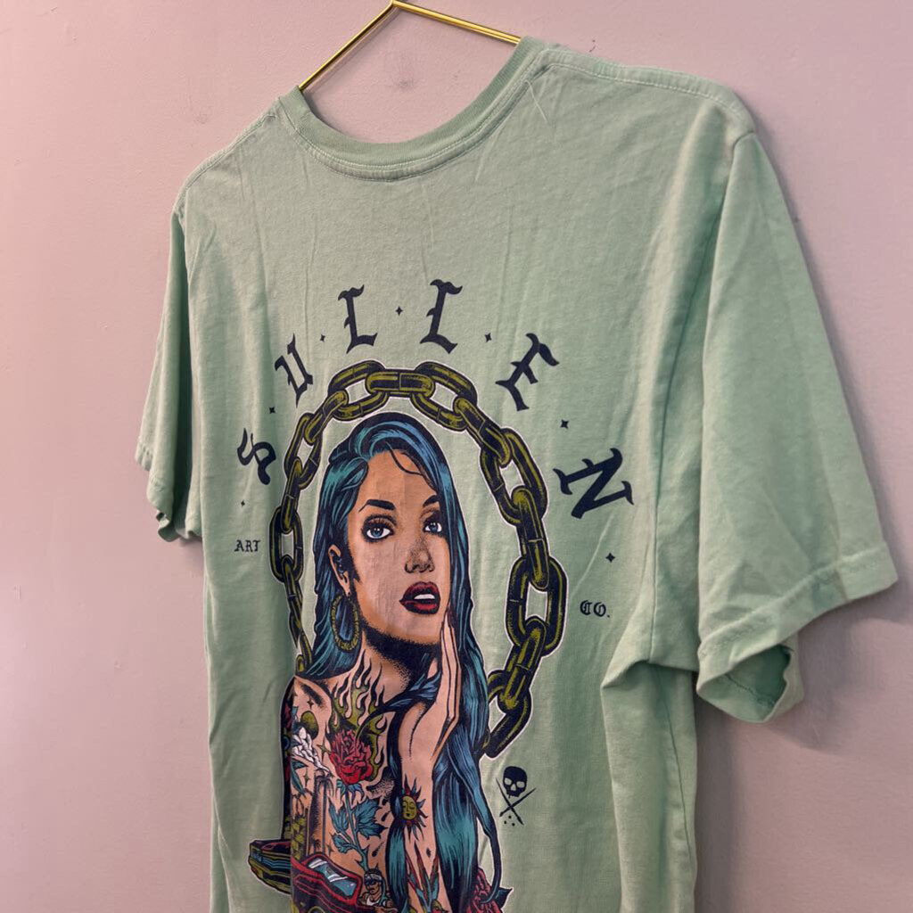 Sullen Art Collective Mint Green Short Sleeve Graphic Tee Medium