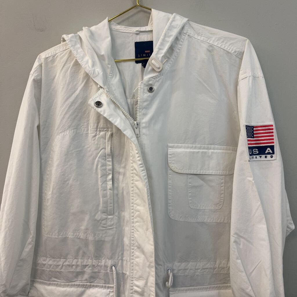 Limited White Long Sleeve Lightweight Zip Up Jacket Small