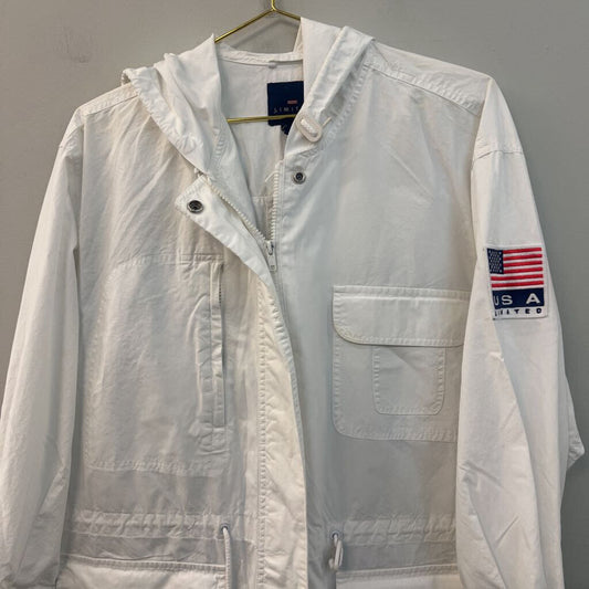 Limited White Long Sleeve Lightweight Zip Up Jacket Small