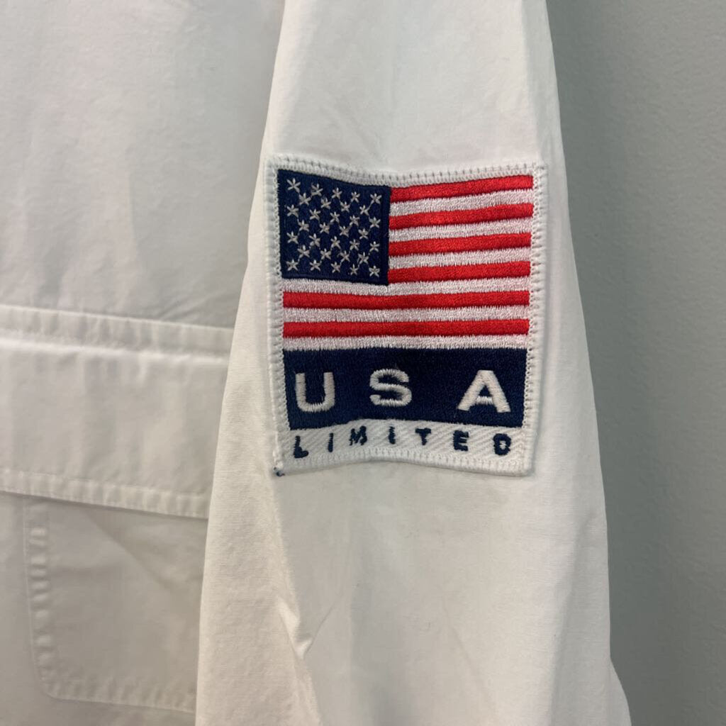Limited White Long Sleeve Lightweight Zip Up Jacket Small