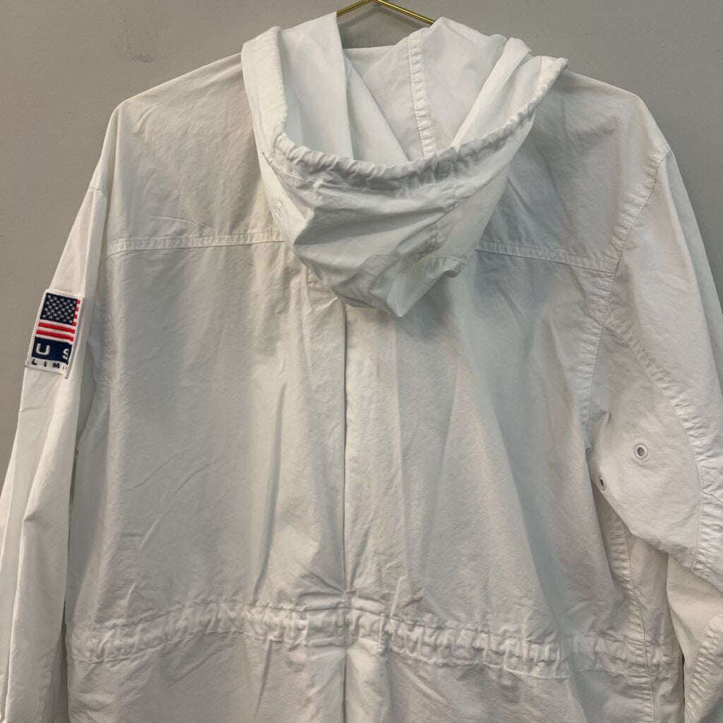 Limited White Long Sleeve Lightweight Zip Up Jacket Small