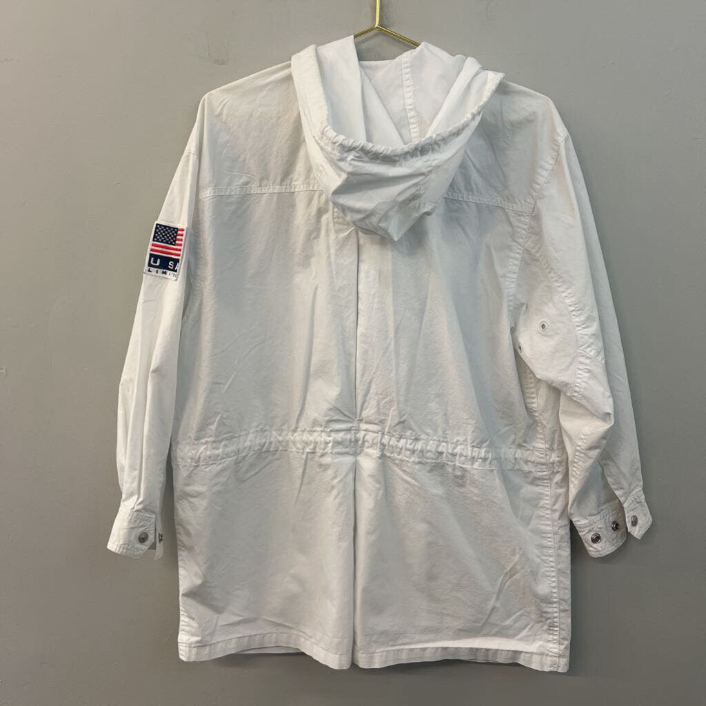 Limited White Long Sleeve Lightweight Zip Up Jacket Small