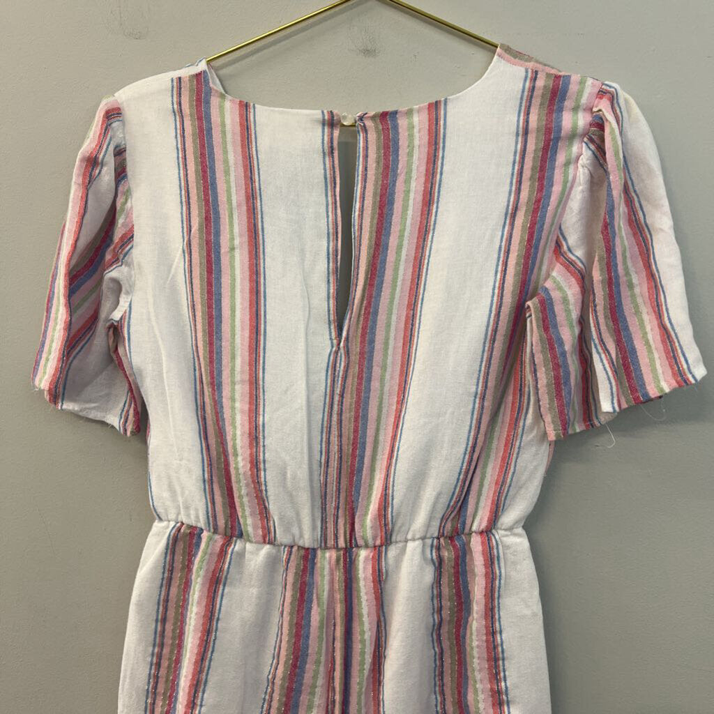 Harper White/ Multi Striped Short Sleeve Romper Small
