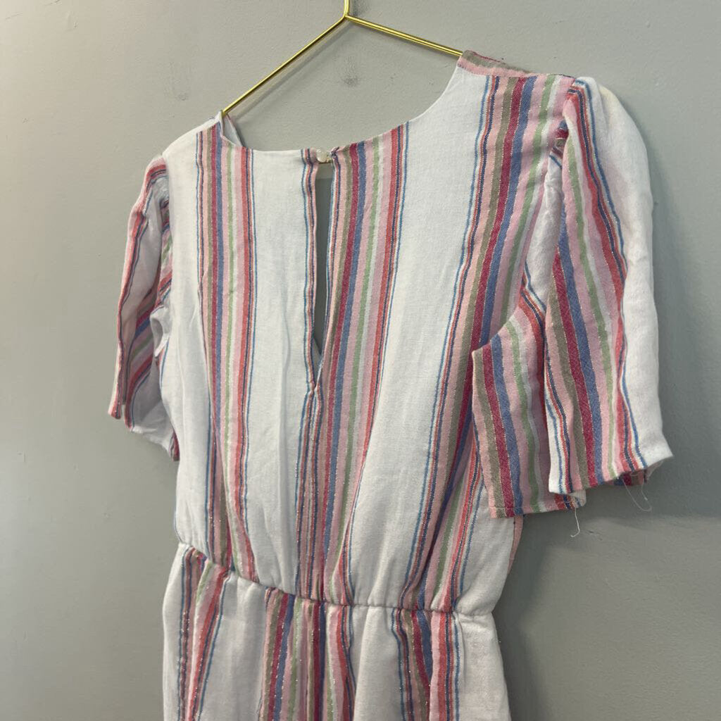Harper White/ Multi Striped Short Sleeve Romper Small