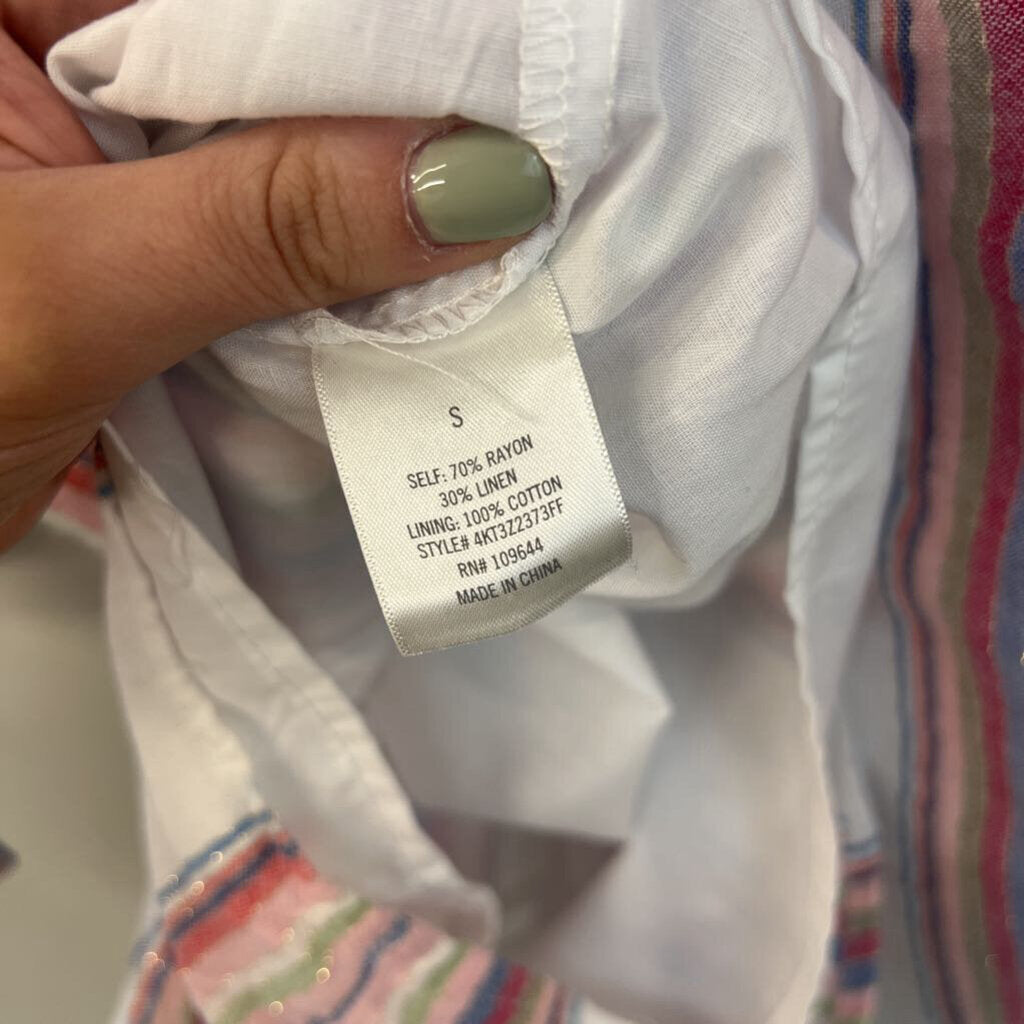 Harper White/ Multi Striped Short Sleeve Romper Small