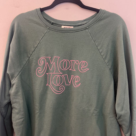 Back When by Anthropologie Green/ Pink More Love Long Sleeve Pullover Large