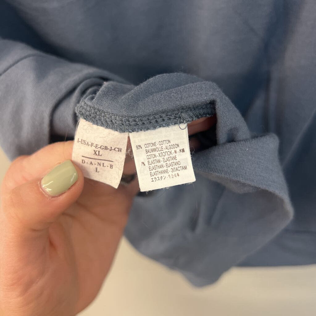 Brunello Cucinelli Blue Short Embellished Sleeve Top Extra Large