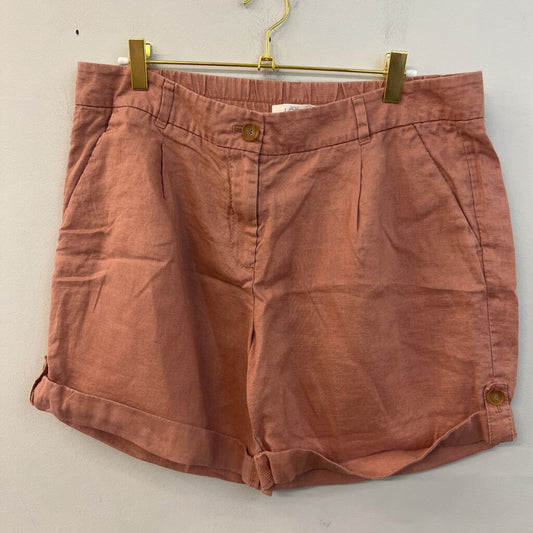 Loft Pink 100% Linen High Waisted Shorts 8