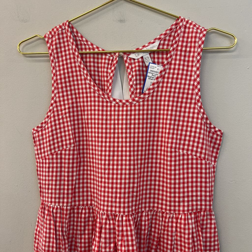 Lauren James Red/ White Gingham Dress Extra Small