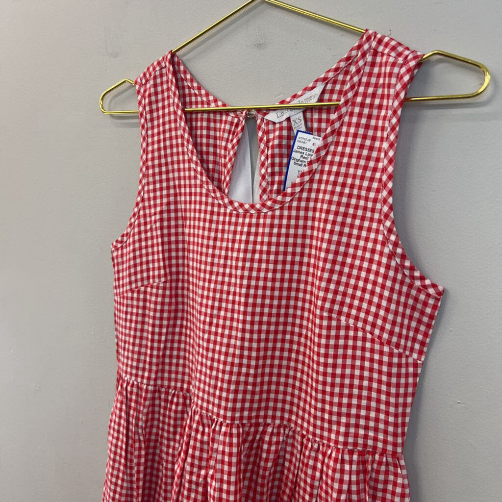 Lauren James Red/ White Gingham Dress Extra Small