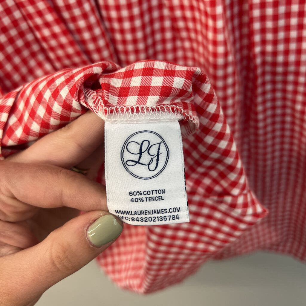 Lauren James Red/ White Gingham Dress Extra Small