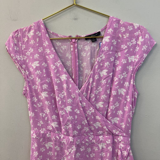 J Crew Purple/ White Print Short Sleeve Dress 2