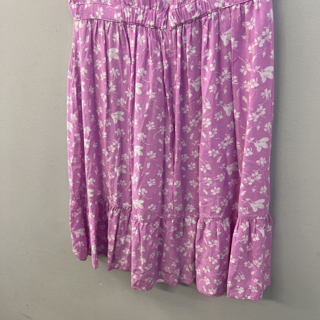 J Crew Purple/ White Print Short Sleeve Dress 2