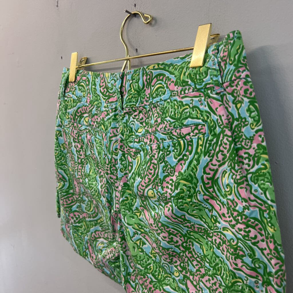 Lilly Pulitzer Green/ Pink Print Shorts 0