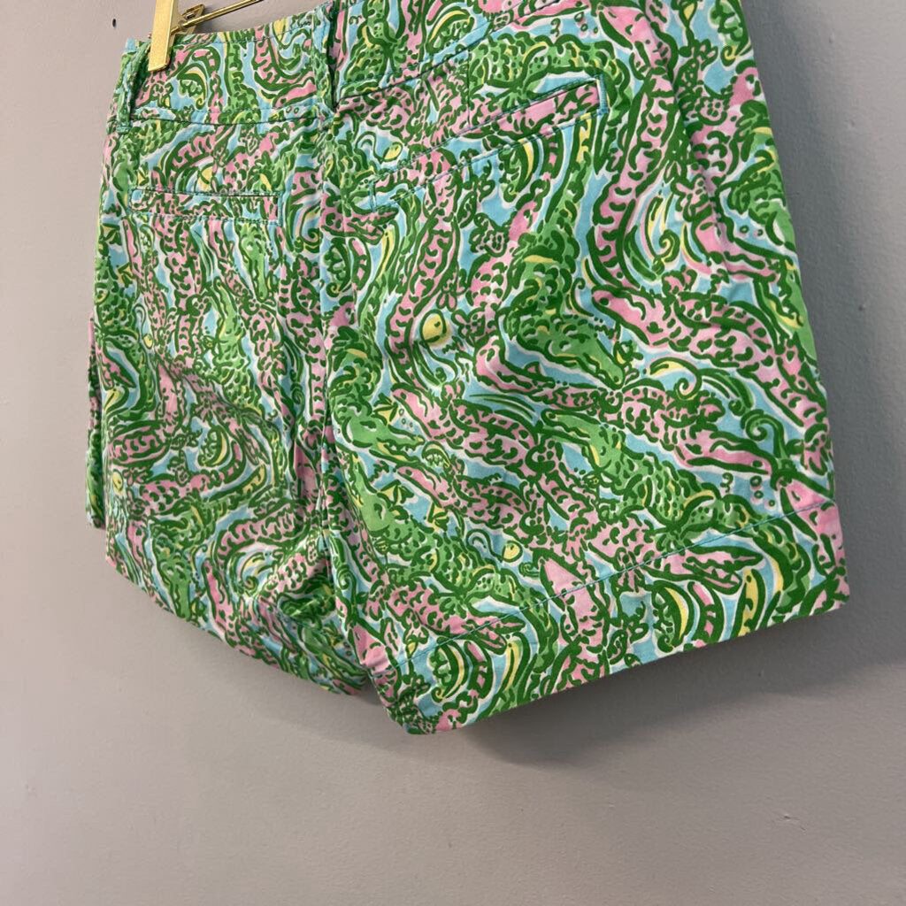 Lilly Pulitzer Green/ Pink Print Shorts 0
