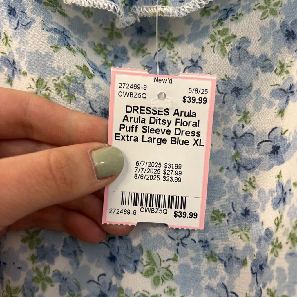 Arula Ditsy Floral Puff Sleeve Dress Extra Large