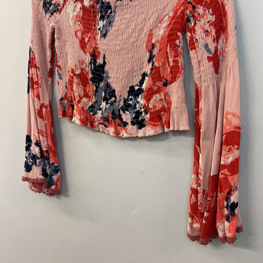 Sage Smocked Off The Shoulder Top Medium
