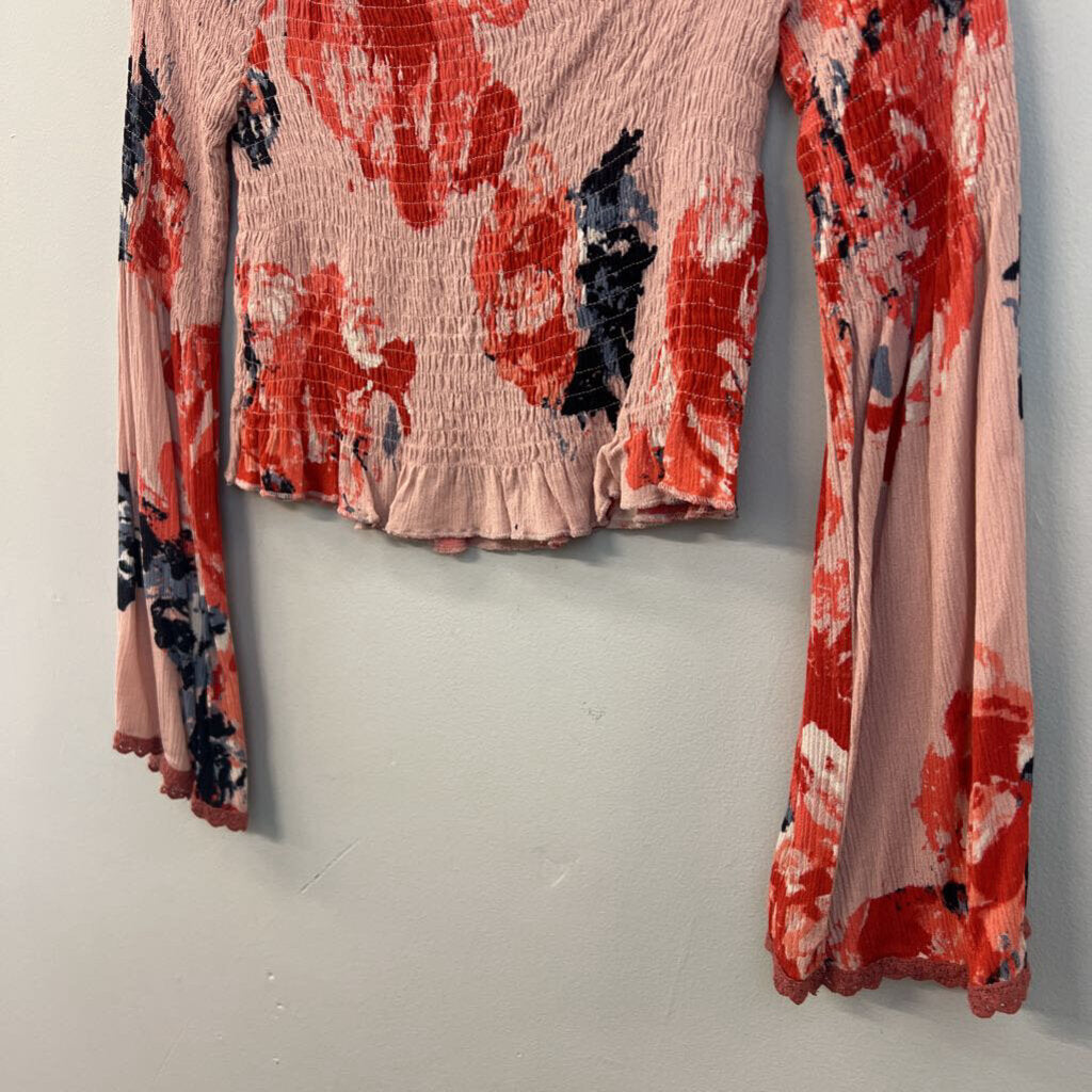 Sage Smocked Off The Shoulder Top Medium