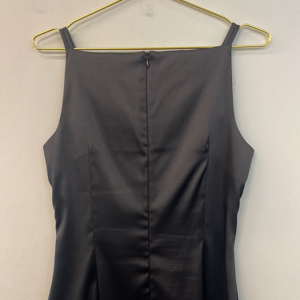 CDC Black Satin Sparkle Flower Dress 8
