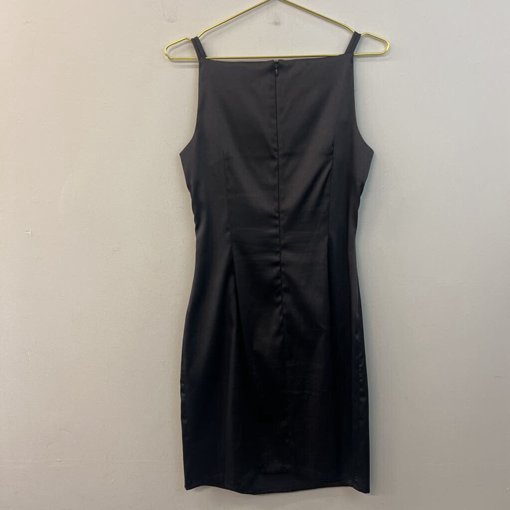 CDC Black Satin Sparkle Flower Dress 8