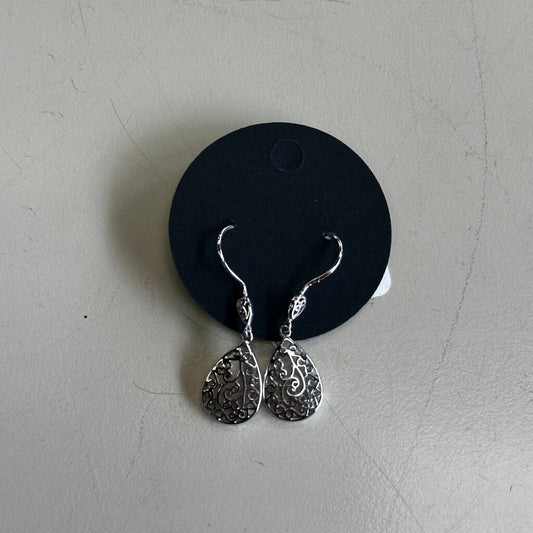 Dainty Silver Swirl Drop Earrings