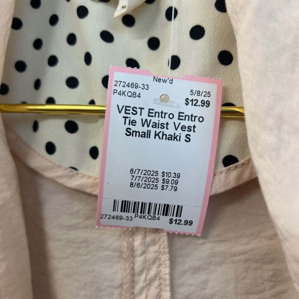 Entro Tie Waist Vest Small