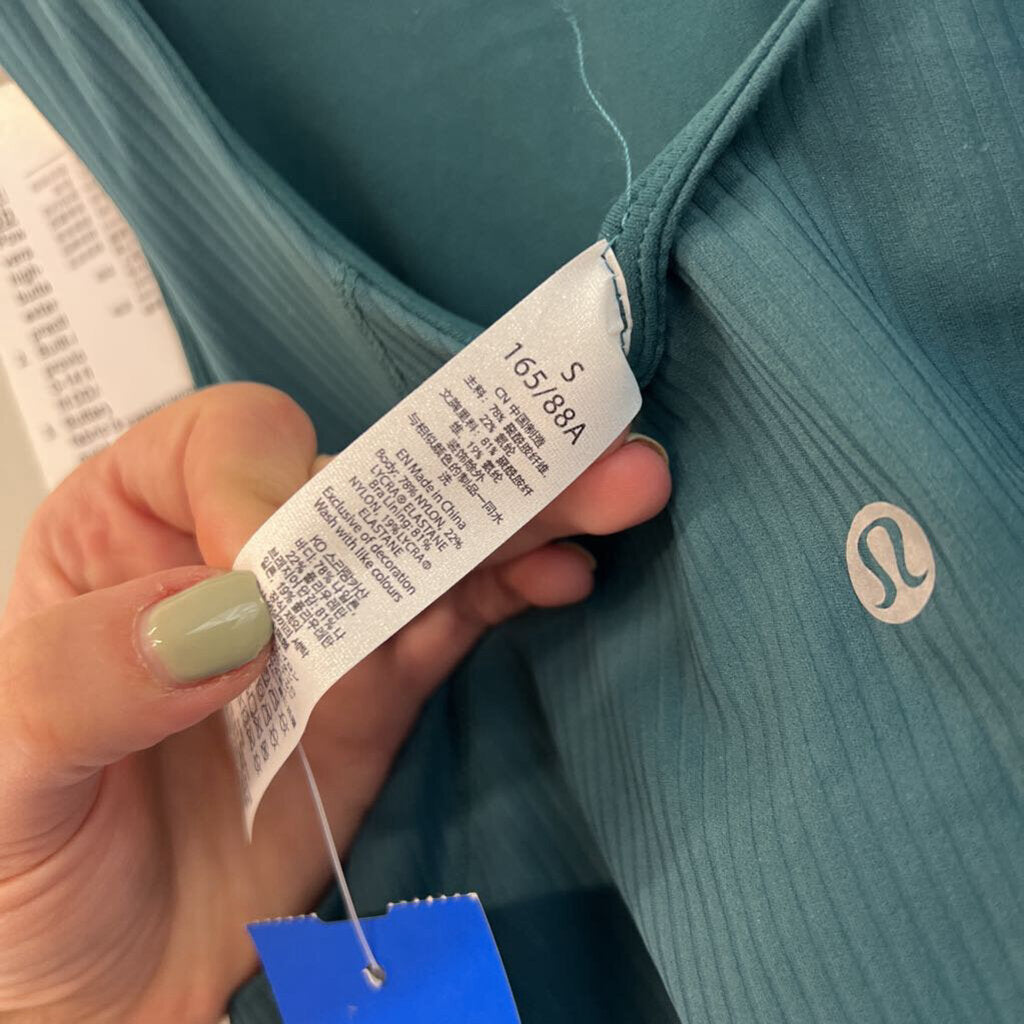 Lululemon Teal Ribbed Padded Tank Top 6