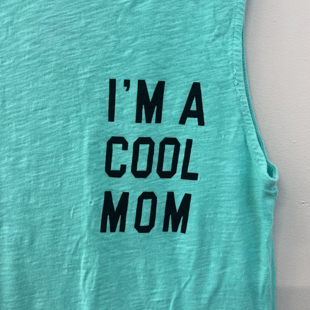 Fantastic Fawn Blue/ Black 'I'm A Cool Mom' Graphic Tank Top Small