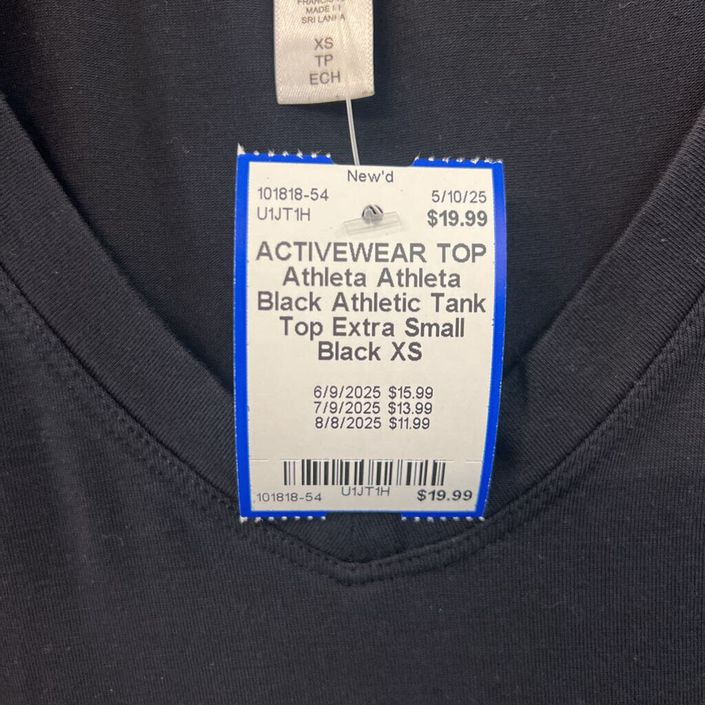 Athleta Black Athletic Tank Top Extra Small
