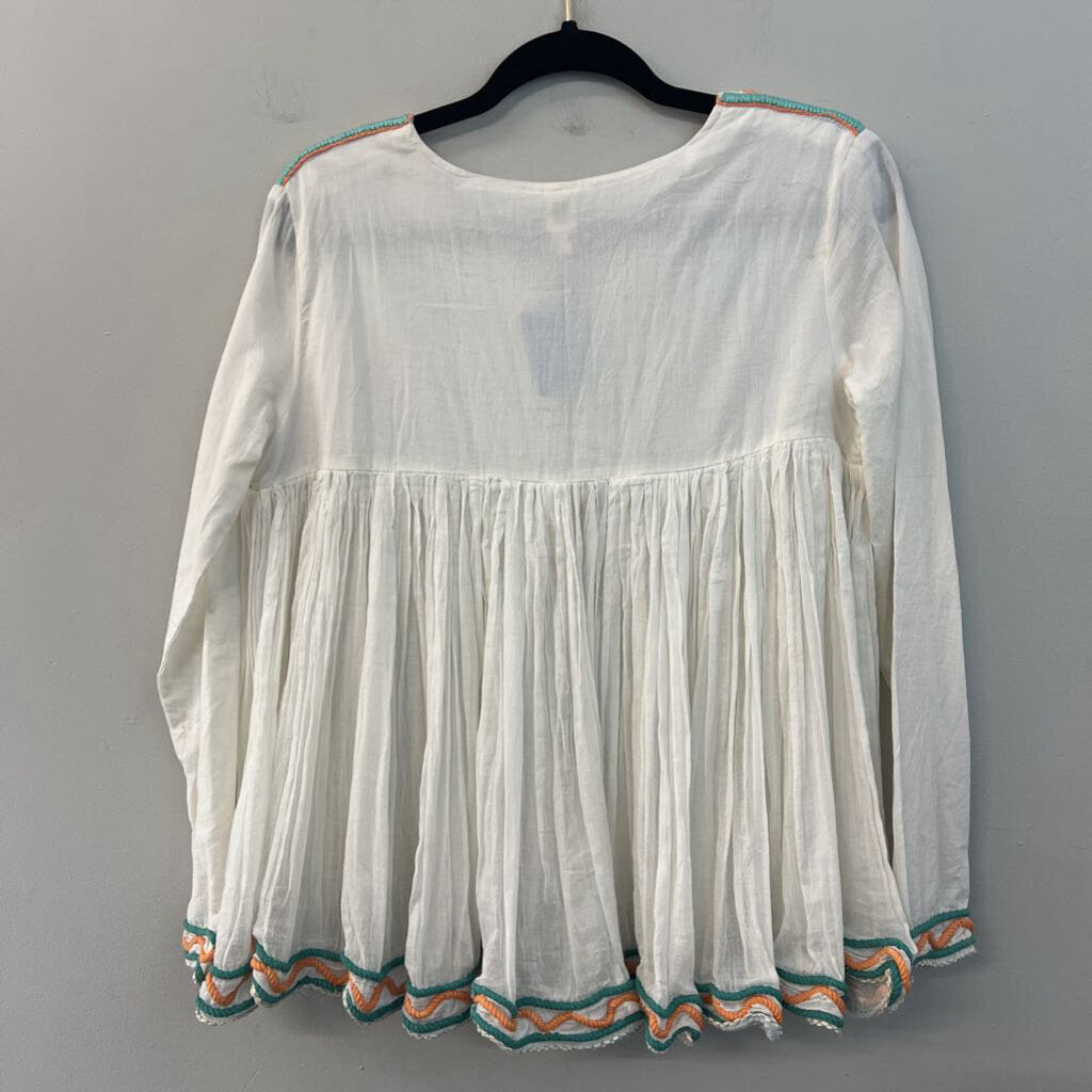 Raga White/ Multi Embroidered Mirror Long Sleeve Top Small