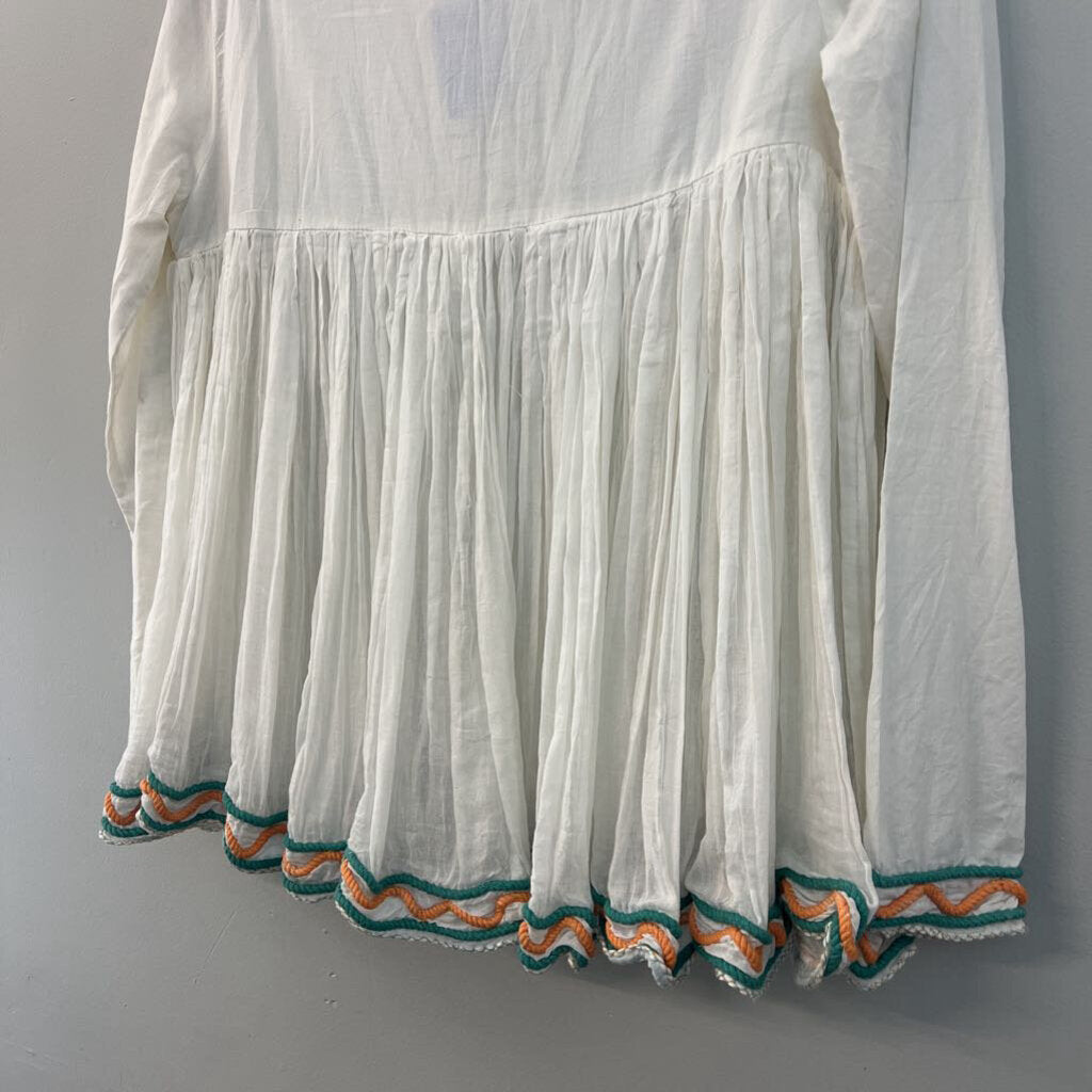 Raga White/ Multi Embroidered Mirror Long Sleeve Top Small