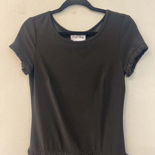 Joseph Ribkoff Black Short Sleeve Fringe Detail Dress 6