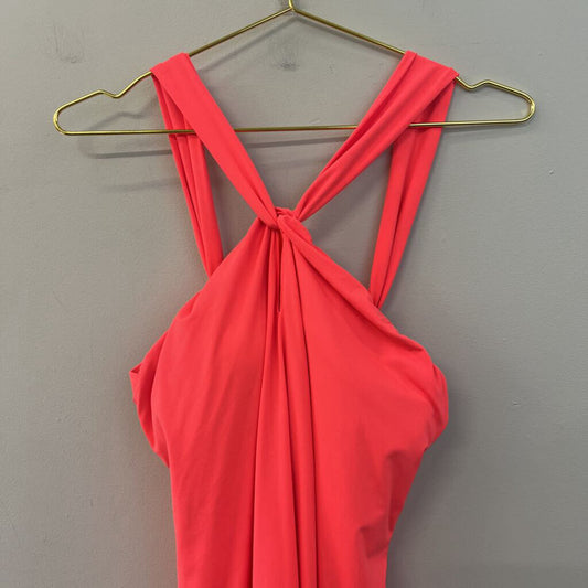 Athleta Neon Coral Halter Neck Athletic Dress Medium
