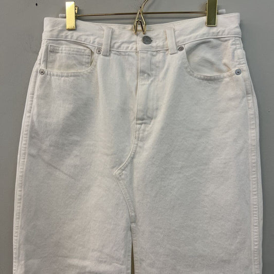 Madewell White Denim Front Slit Maxi Skirt 26