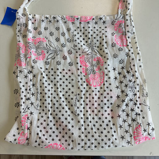 Free People Cream/ Black Print Tote Purse
