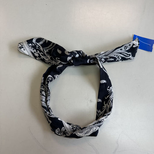 Black/ Cream Print Hair Tye Scarf