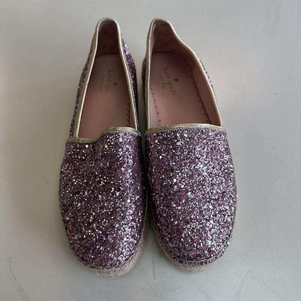 Kate Spade Pink Glitter Platform Espadrilles Shoes 8