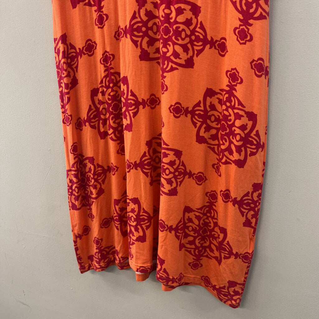 vfish Orange/ Red Print Sleeveless Dress Extra Small