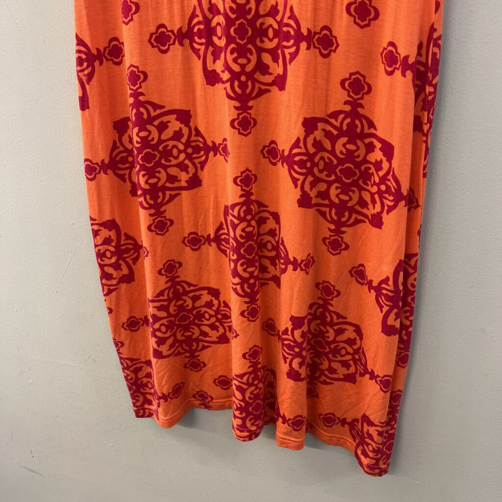 vfish Orange/ Red Print Sleeveless Dress Extra Small