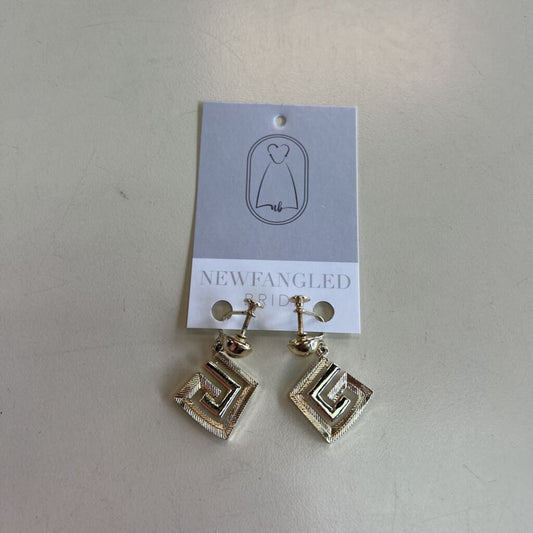 Vintage Greek Meander Screw Back Earrings
