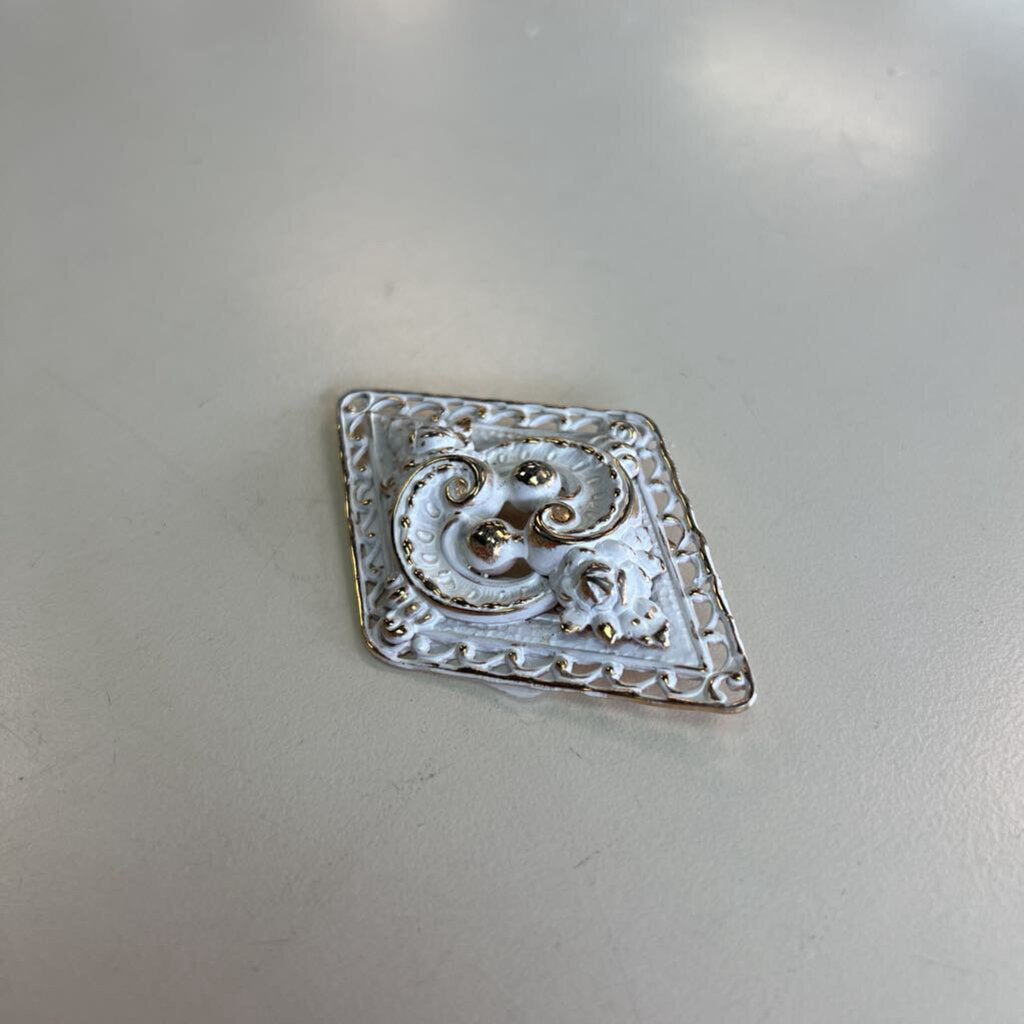 Vintage Enamel Diamond Shape Brooch