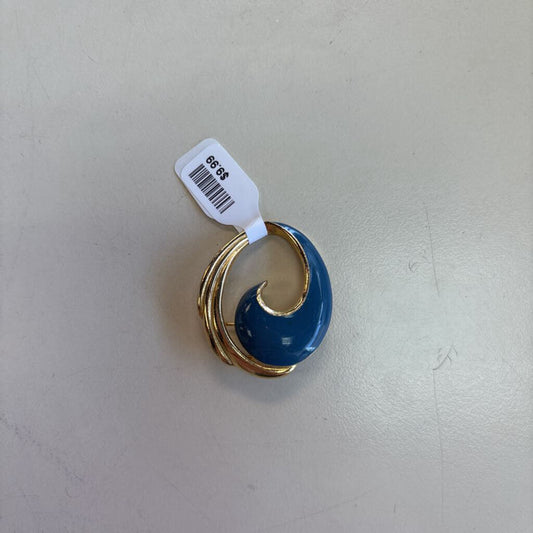 Vintage Blue Swirl Teardrop Brooch
